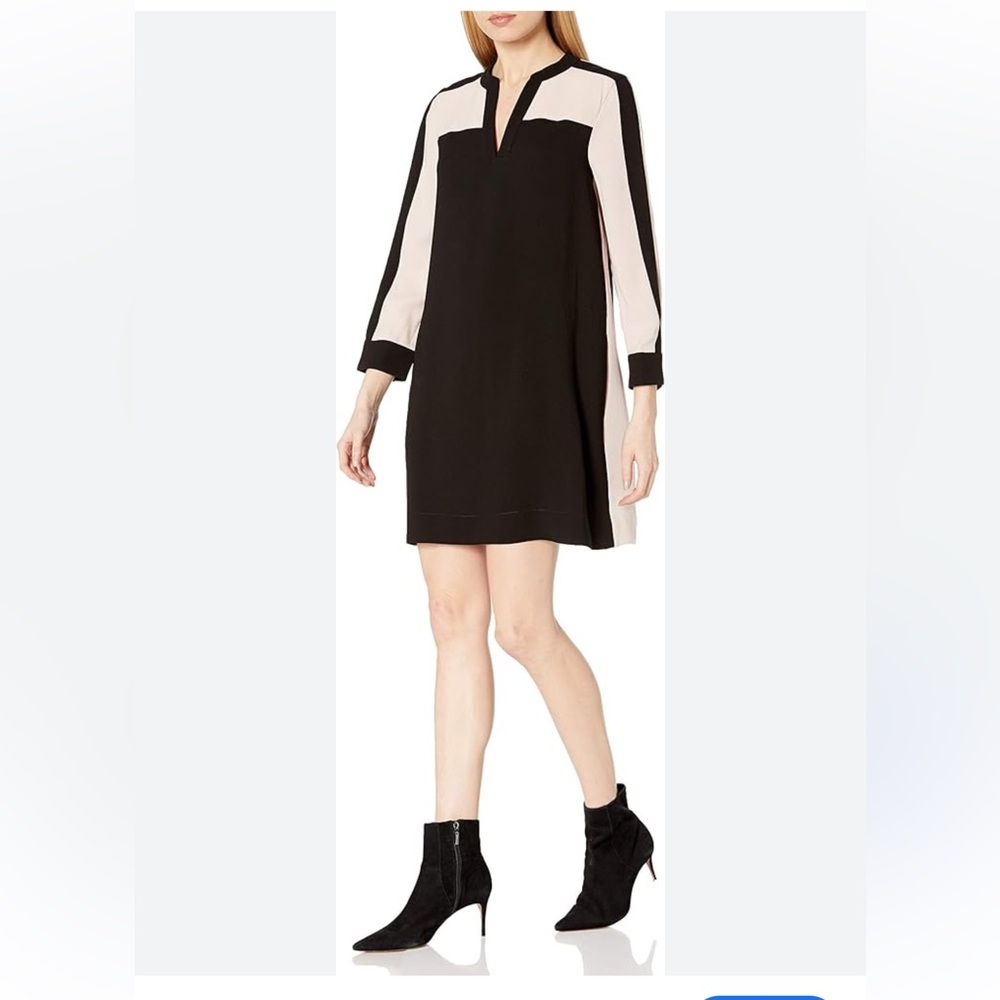 BCBGMaxAzria  Colorblock Dress - Size M - Black/Blush